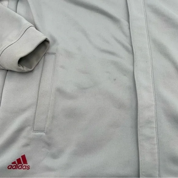 ADIDAS Men’s Golf Zip Up Track Jacket Grey w/red stripes size: Small Climalite - Picture 6 of 11